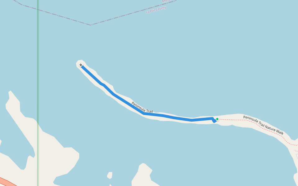 Peninsula Trail walking route map in Parker