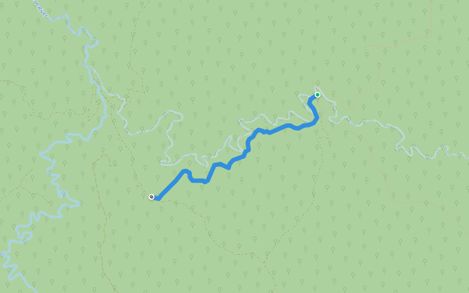 No 66 Mining Track (over grown) walking route map in Woods Point