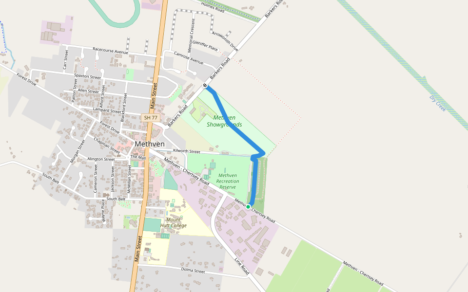 Methven Walkway walking route map in Methven