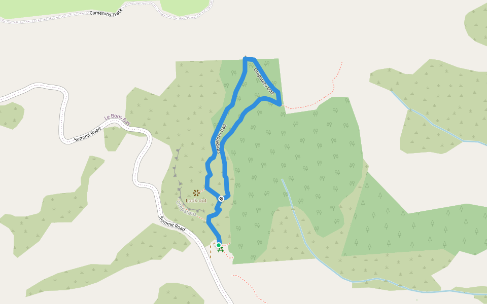 Otepatotu trail walking route map in Le Bons Bay