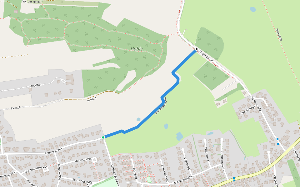 Otto-Bätke-Weg walking route map in Isernhagen