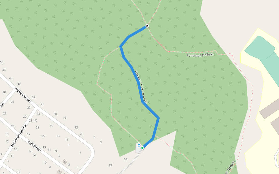 Prospect Trail (Orange) walking route map in Warrensburg