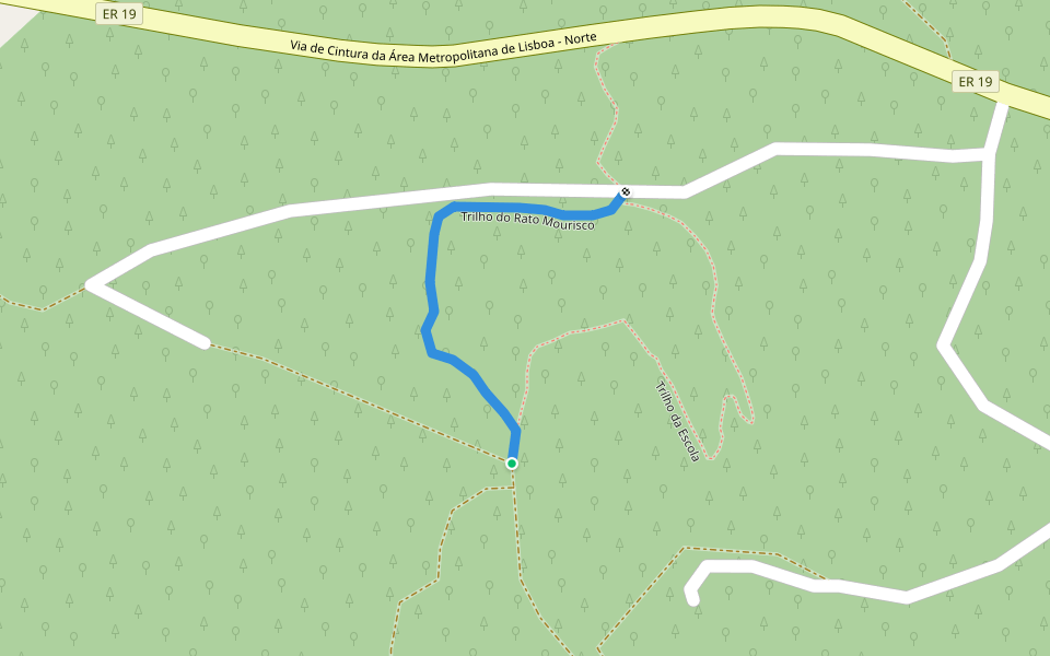 Trilho do Rato Mourisco walking route map in Santo Estêvão das Galés