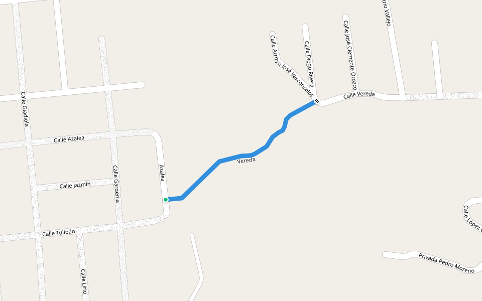 Vereda walking route map in Tonalá