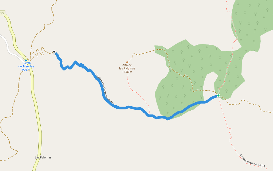 Senda de los Contrabandistas walking route map in Caudiel