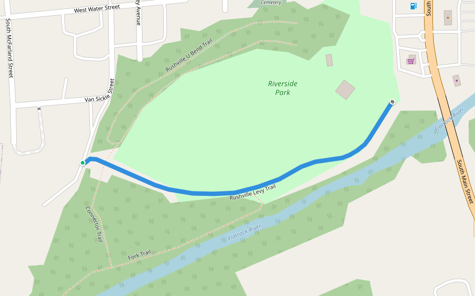Rushville Levy Trail walking route map in Rushville