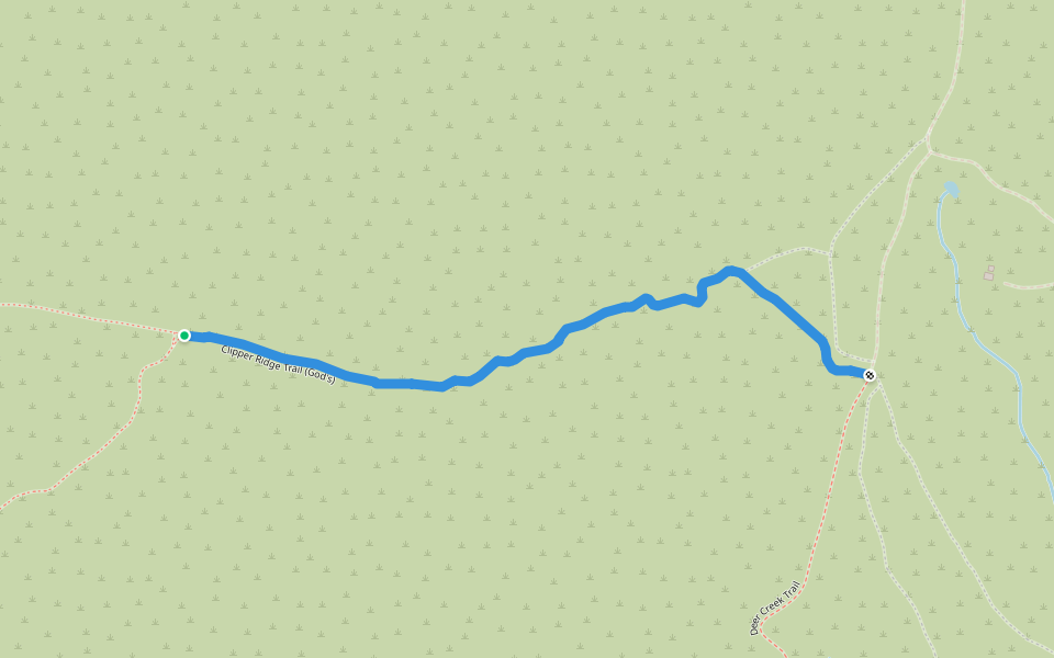Clipper Ridge Trail (God's) walking route map in El Granada