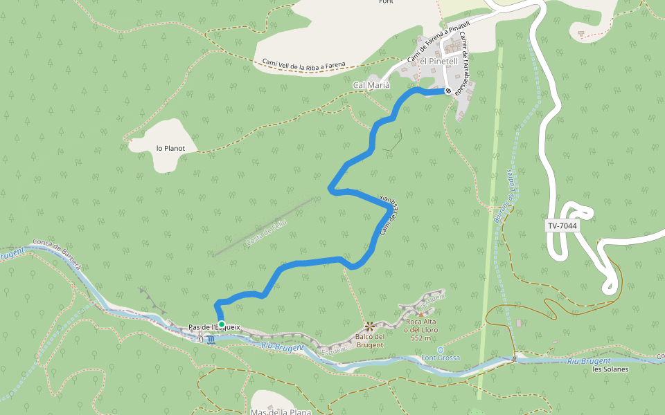Camí de l'Esqueix walking route map in Capafonts