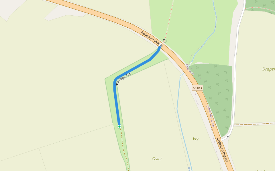 'Porridge Pot' walking route map in Redbourn