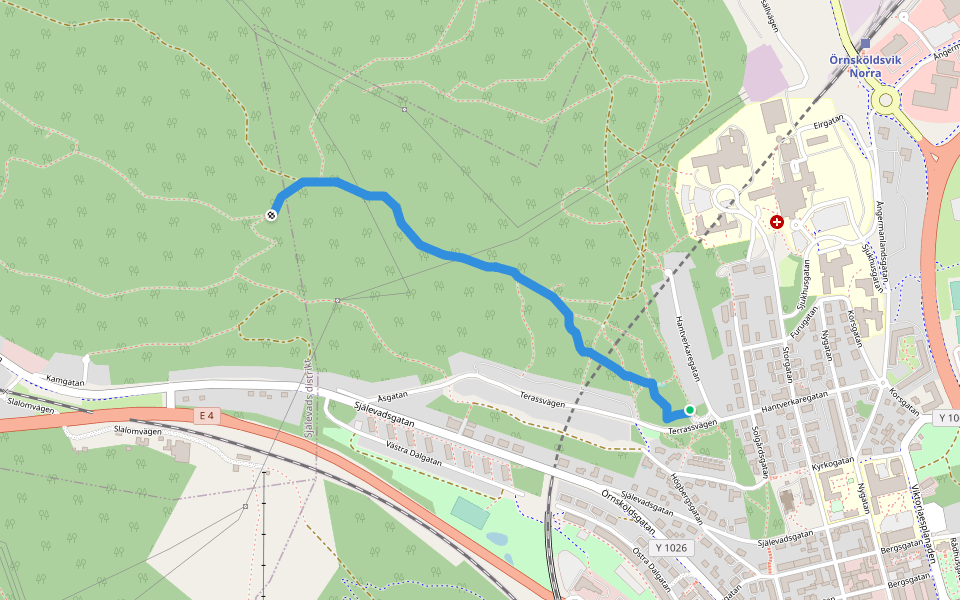 Gula Leden walking route map in Örnsköldsvik