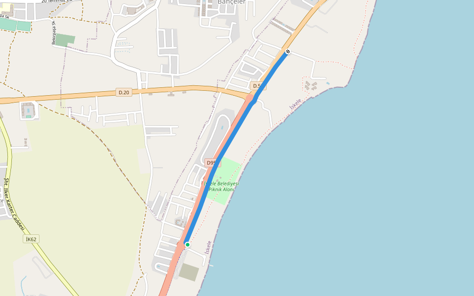İskele Sahil Yürüyüş Yolu walking route map in Yeni İskele