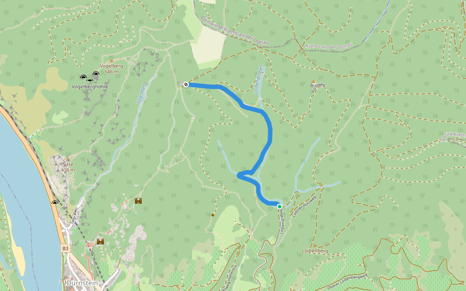 Mehntalgraben walking route map in Dürnstein