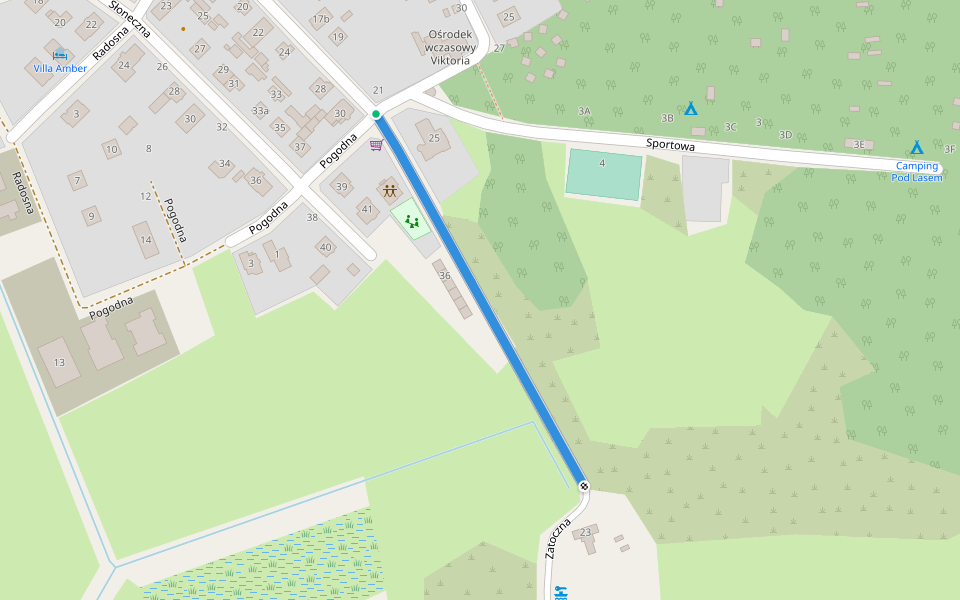 Zatoczna walking route map in Międzywodzie