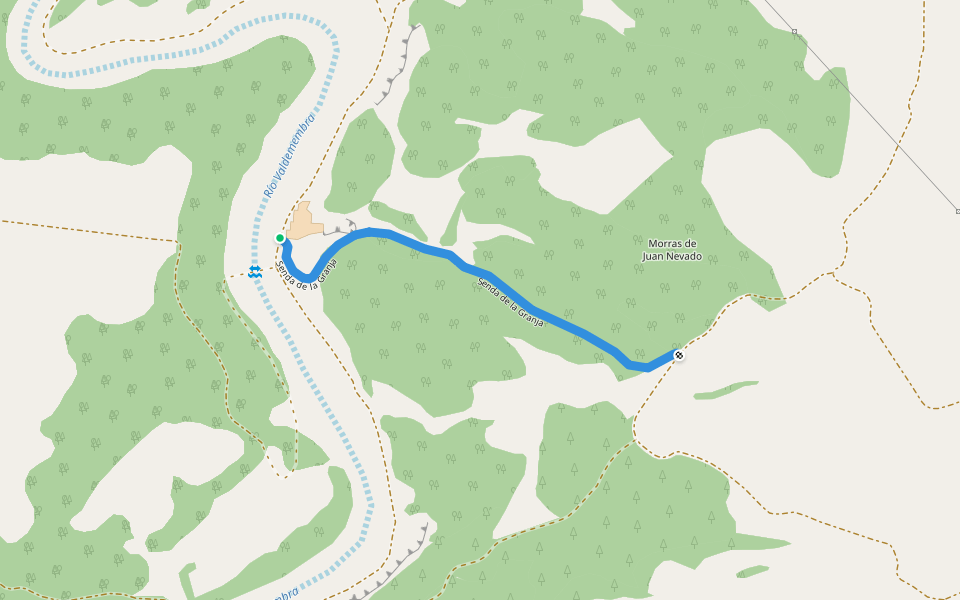 Senda de la Granja walking route map in Mahora