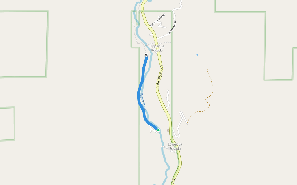 Rainbow Trout Lane walking route map in Glorieta