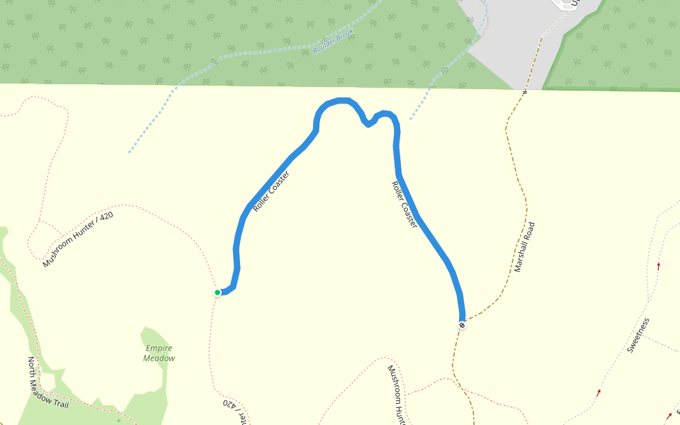 Roller Coaster walking route map in Felton