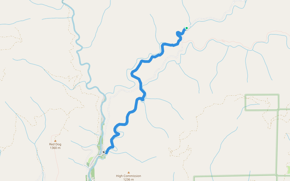 First Divide Trail walking route map in Downieville