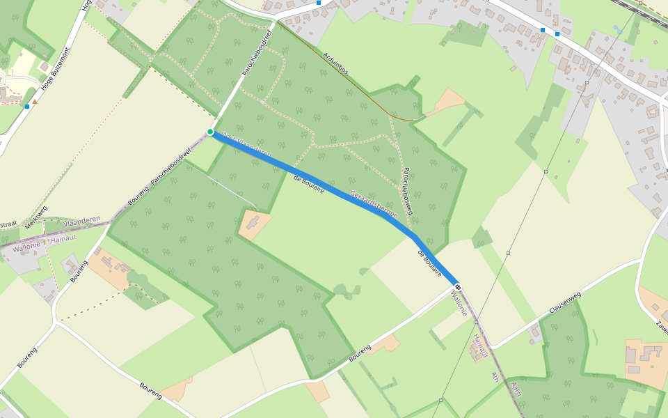 de Boulaire walking route map in Lessines