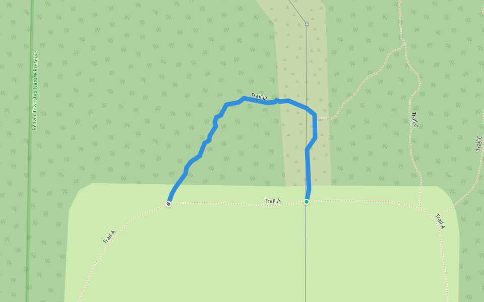Trail D walking route map in Columbiana