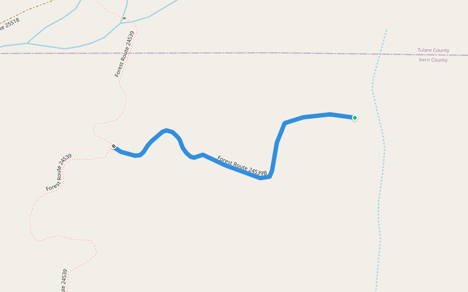 Forest Route 24S39B walking route map in Weldon