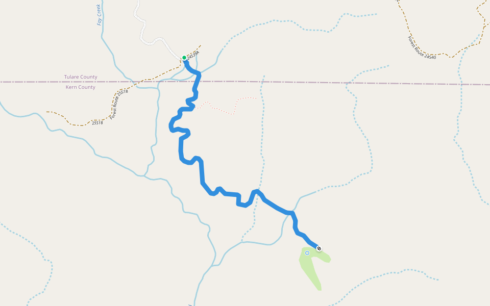 Forest Route 24S39 walking route map in Weldon