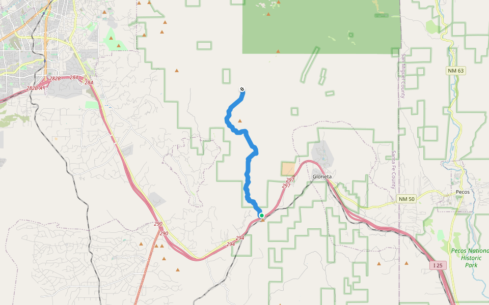 West Chile walking route map in Glorieta