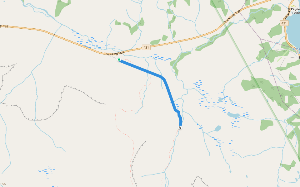 Tablelands Trail walking route map in Woody Point