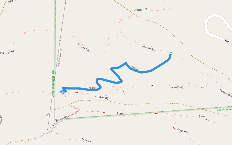 Teaser walking route map in Crested Butte