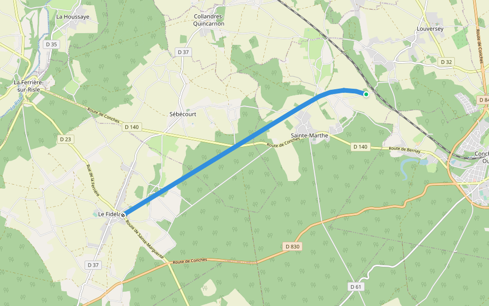 Voie Verte walking route map in Sainte-Marthe