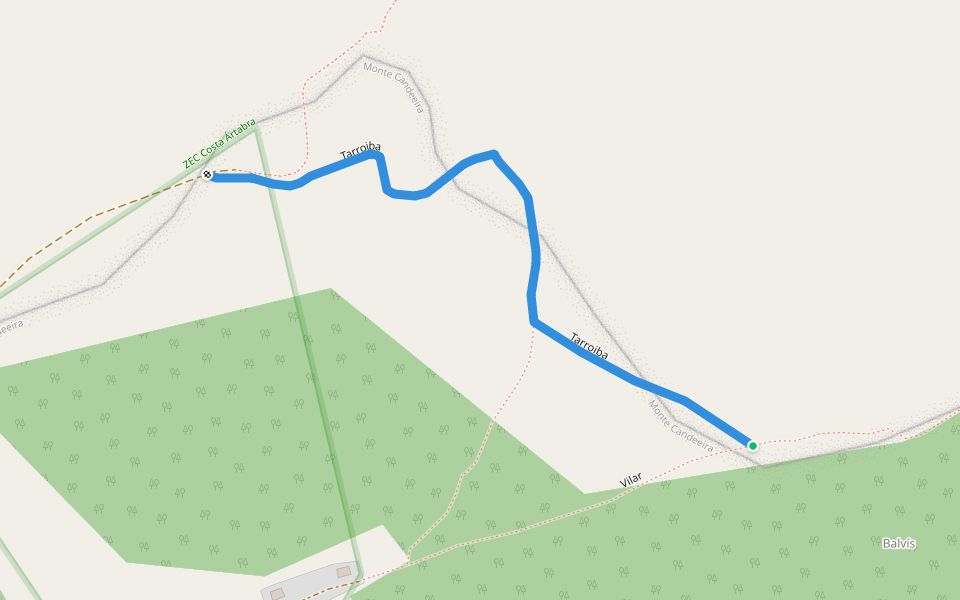 Tarroiba walking route map in Cedeira