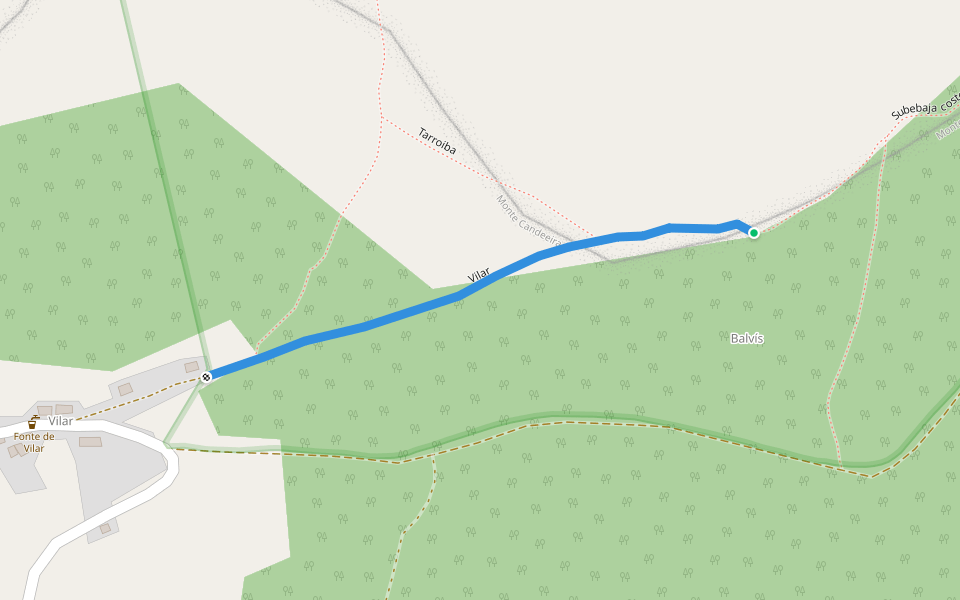 Vilar walking route map in Cedeira