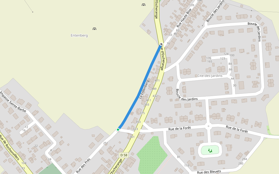 Le Entenberg walking route map in Angevillers