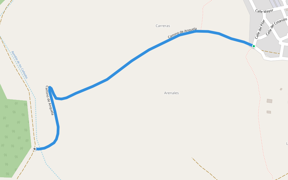 Camino de Anquela walking route map in Establés
