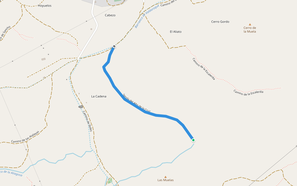 Senda del Alto de la Cruz walking route map in Godojos