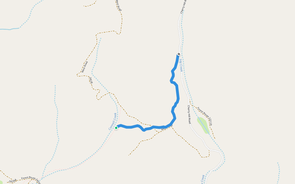 Forest Route 33E32 (Cannell Trail) walking route map in Weldon