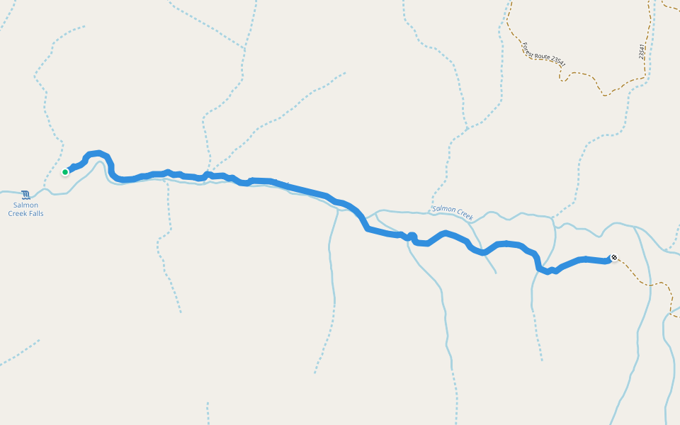 Salmon Creek Trail walking route map in Fairview