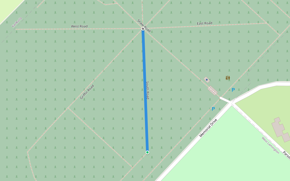 South Road walking route map in Lamington