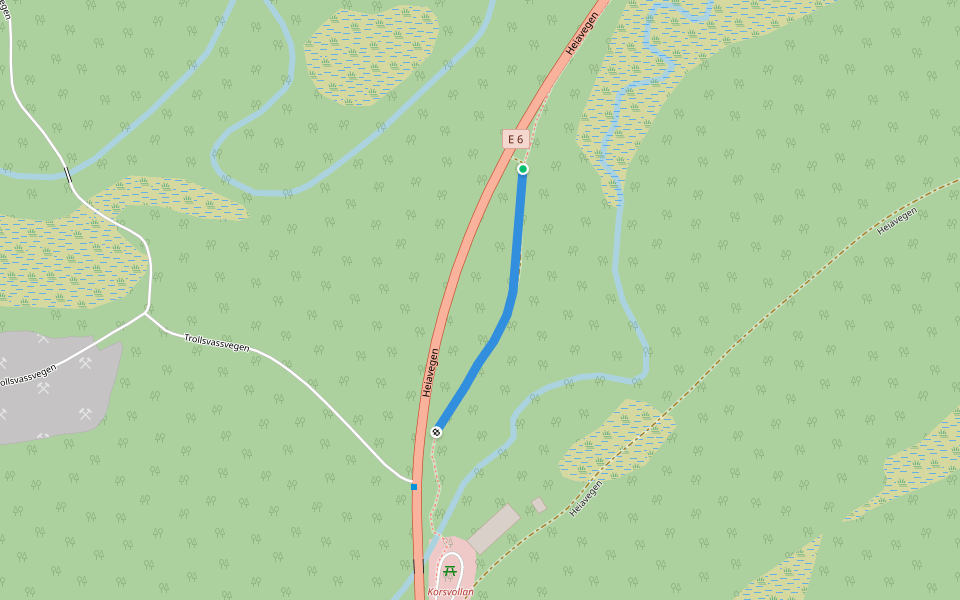 Heiavegen walking route map in Vegset