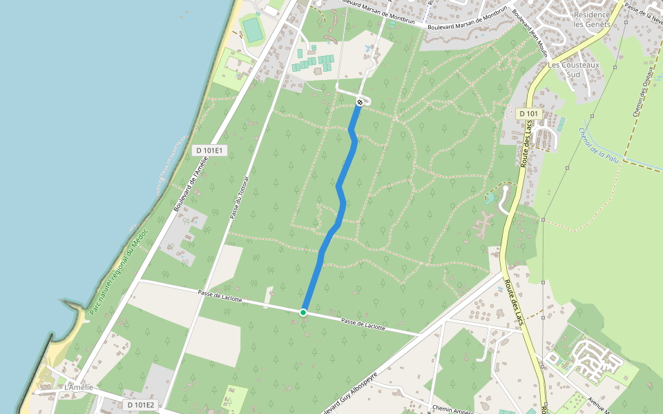 Sentier du Tam-Tam au Palace walking route map in Soulac-sur-Mer