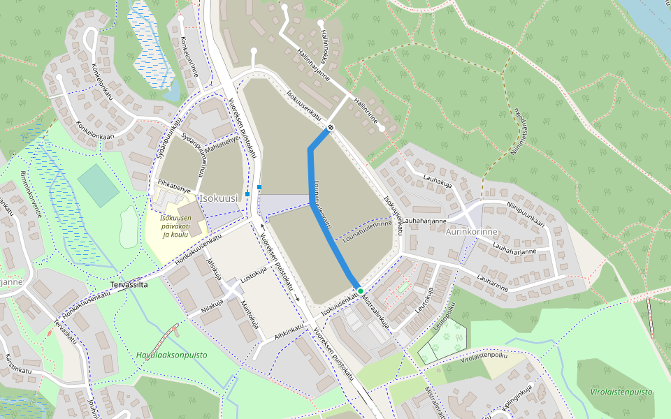 Lounatuulenraitti walking route map in Tampere