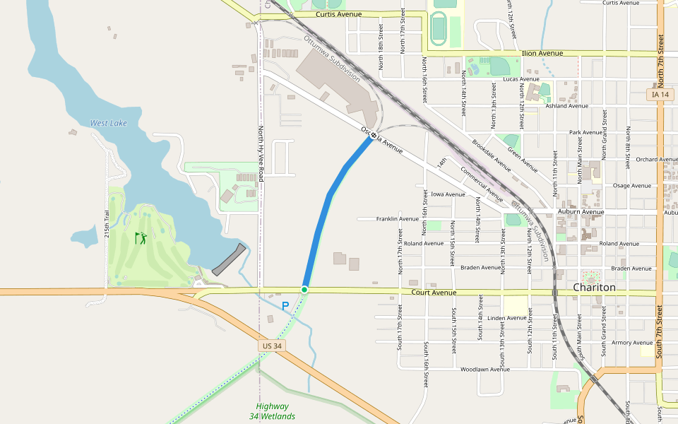 Exercise Trail walking route map in Chariton