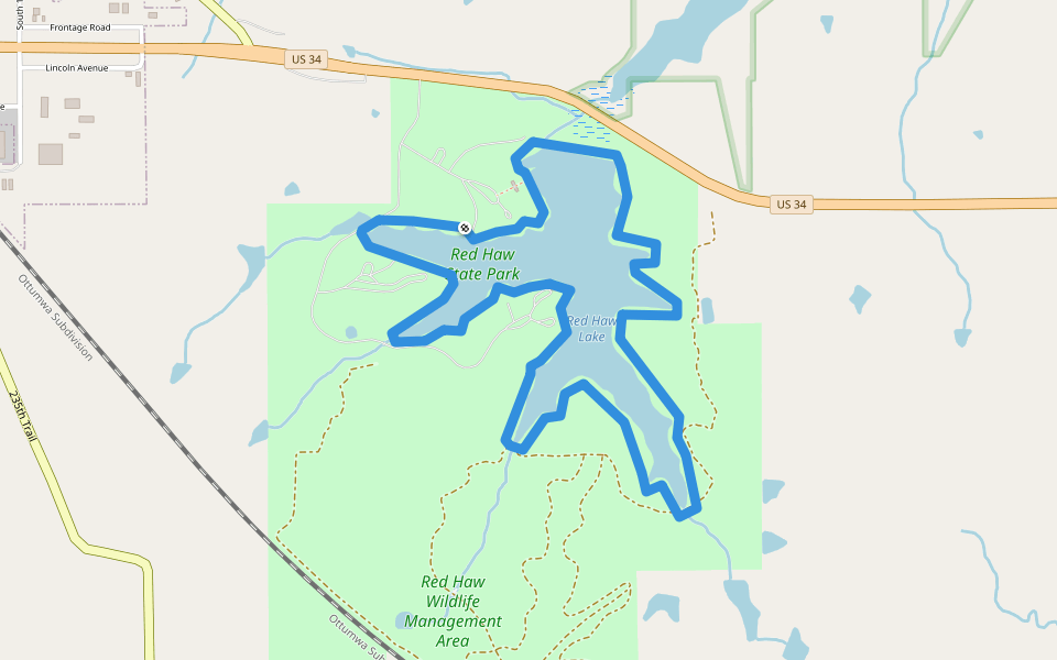 Red Haw Nature Trail walking route map in Chariton