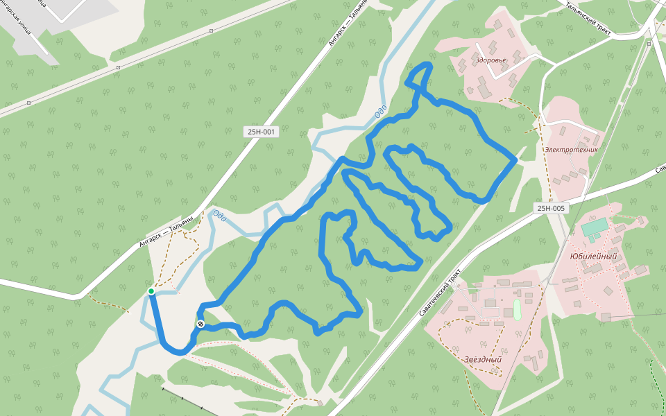 Эндуро-трасса walking route map in Odinsk
