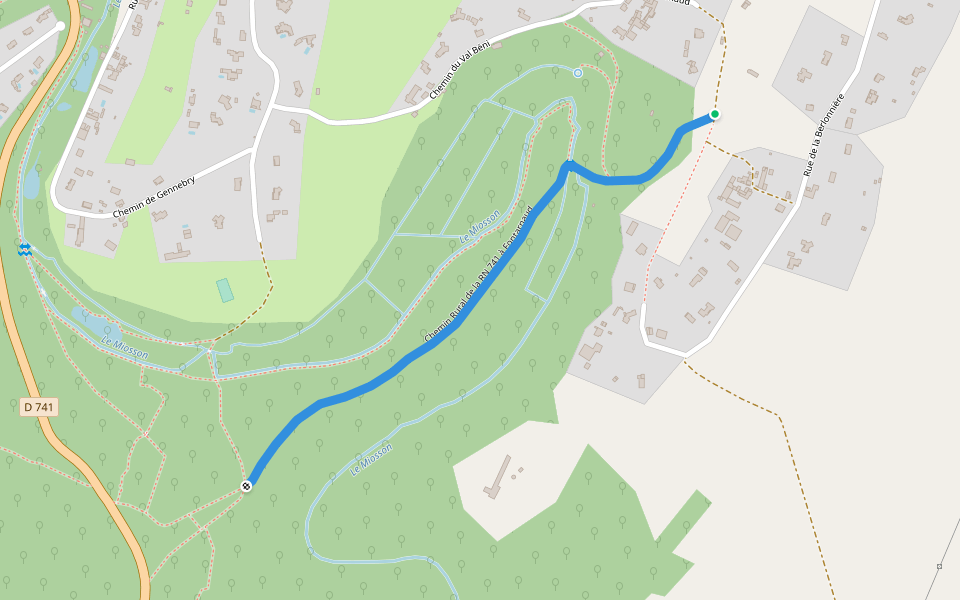 Chemin Rural de la RN 741 à Fontarnaud walking route map in Saint-Benoît