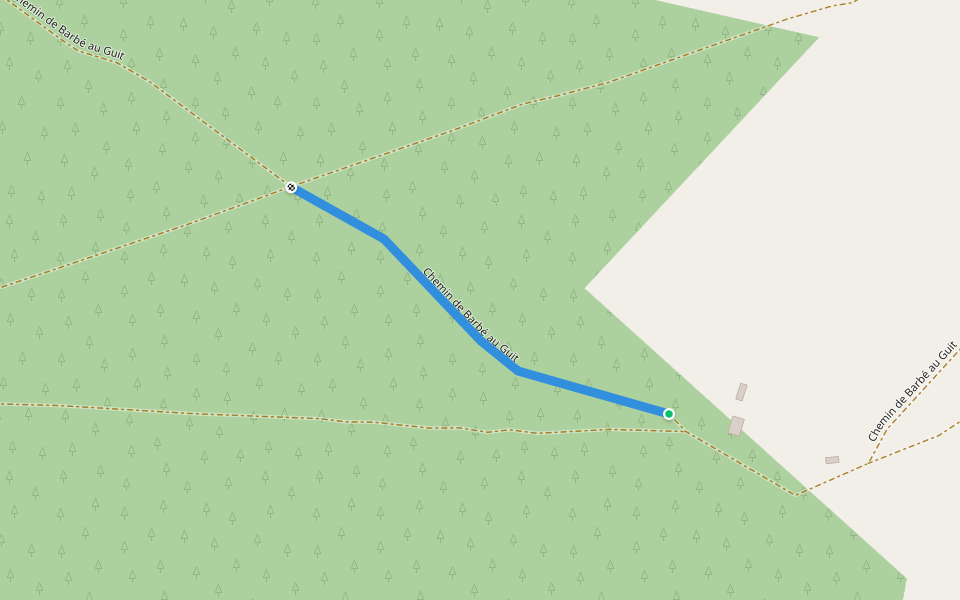 Chemin de Barbé au Guit walking route map in Castets