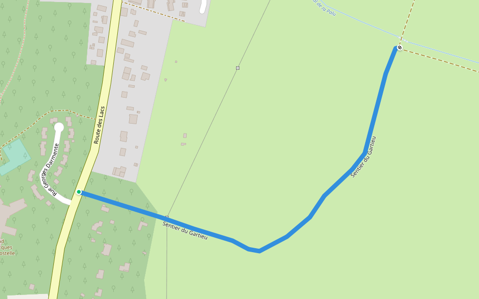 Sentier du Gartieu walking route map in Soulac-sur-Mer