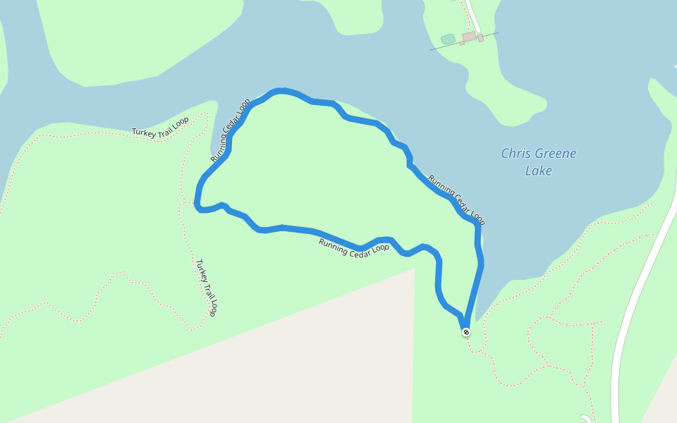 Running Cedar Loop walking route map in Gordonsville