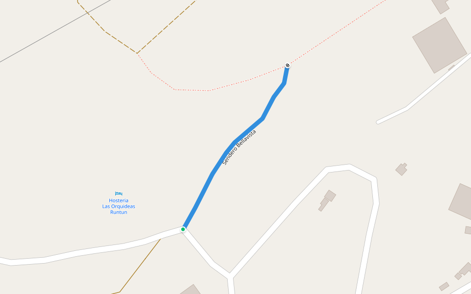 Sendero Bellavista walking route map in Banos