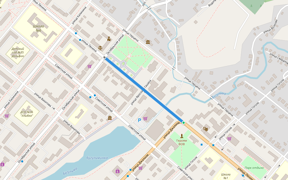 улица Ленина walking route map in Bugulma