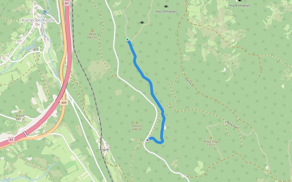 Discesa "Schafferon" walking route map in Hrpelje
